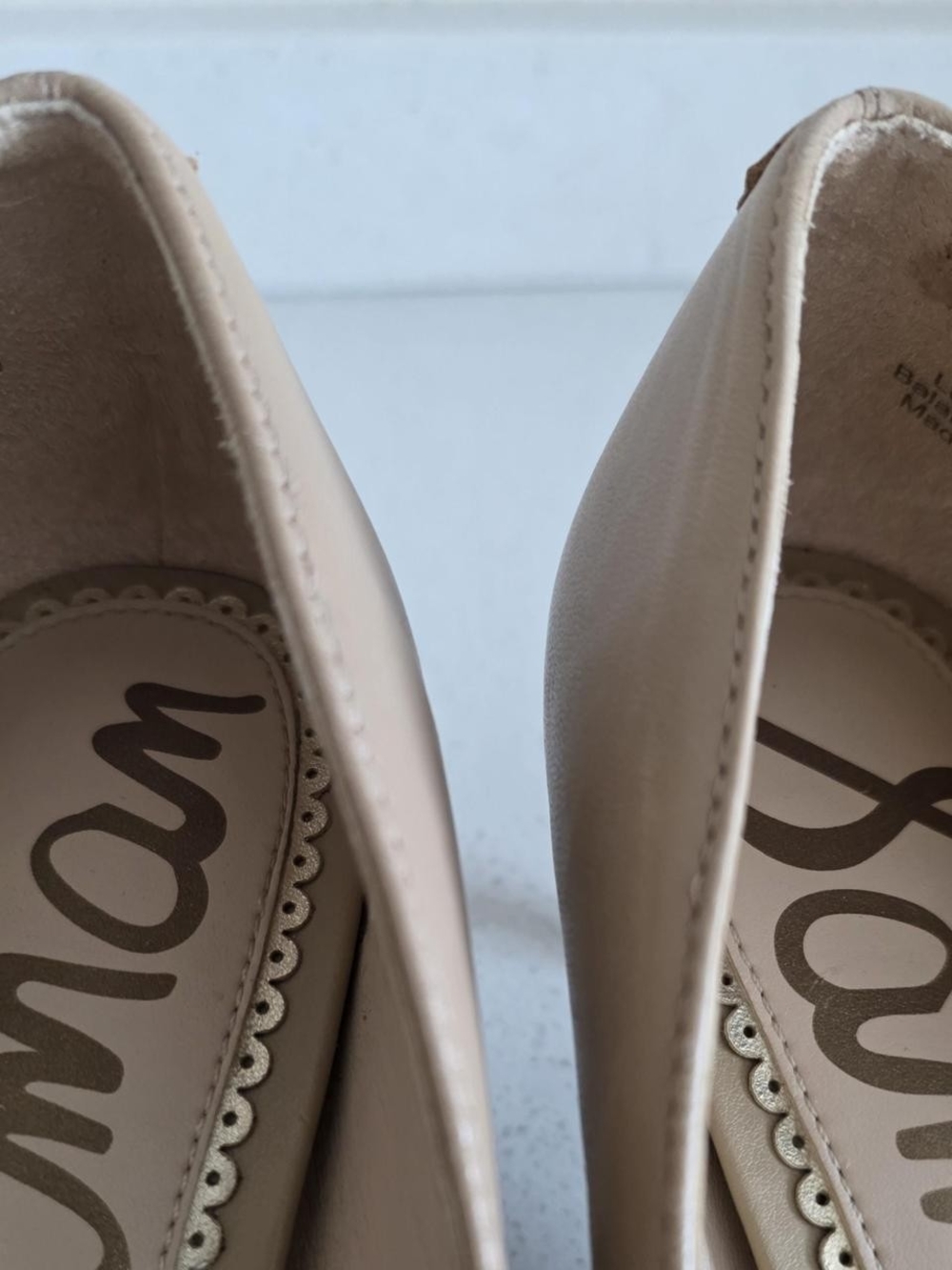 Sam Edelman Beige Pointed-Toe Leather Pumps - Picture 4 of 7